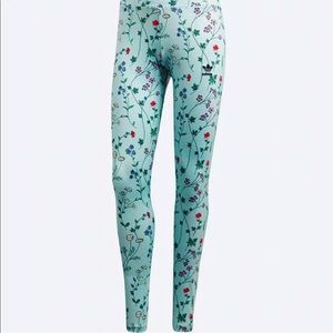 Authentic ADIDAS Stretch Leggings Mint Floral XS